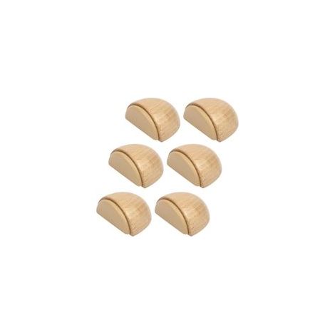 Lot de 6 Butée de Portes - Arrêt de Porte Adhesive en Bois pour Sol et Parquet – Stop Porte Adhésif - Butoir de Porte (Hetre Naturel)
