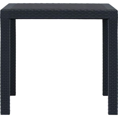 Maison Exclusive - Mesa de jardín plástico aspecto ratán gris ant (1/5)