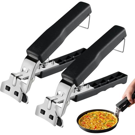 Deux pelles à pizza en acier inoxydable avec poignées en silicone, destinées à une utilisation dans les cuisines, les restaurants et les fours à pizza. (1/5)