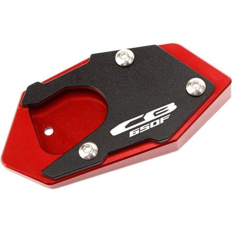 Motorrad-Fußständer-Verlängerungsplatte, Polster für Fußständer-Seitenvergrößerung, kompatibel mit Honda CB650F CBR650F 14–19 (CB650F, rot) (1/5)