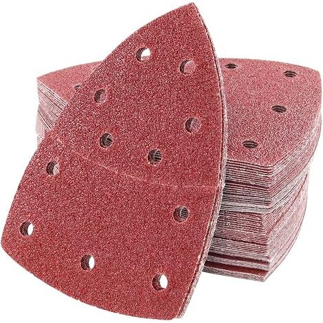 Lot de 60 Feuilles Abrasives Triangles Papier Ponçage de 105 x 152 mm, grain 80, adaptées pour différentes ponceuses (1/5)