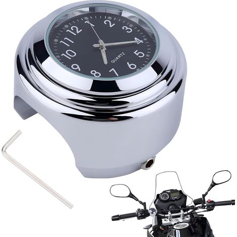 Horloge de Guidon de Moto, Horloge de Moto Lumineux de Guidon de Motocyclette imperméable à l'eau Universel, avec Effet Fluorescent, Convient pour Harley (1/5)