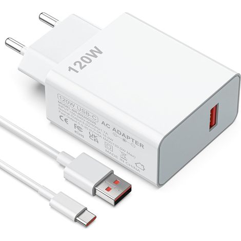 Chargeur USB C 120W Alimentation pour Xiaomi Redmi Note Poco Rapide (1/5)