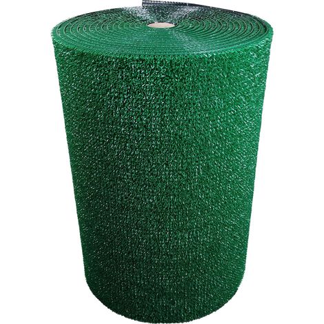 Tapis Grattant Rectangulaire 91 x 1700 cm Uni Paillasson Extérieur Aspect Gazon Synthétique Polyéthylène Résistant Intempéries Vert (1/5)