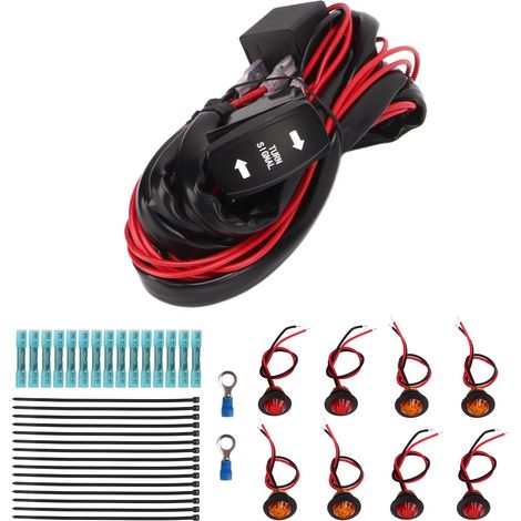 Kit clignotants UTV ATV avec interrupteur basculant, feu de signalisation homologué route, relais clignoteur et faisceau de remplacement pour Polaris Ranger RZR, interrupteur vertical (1/5)