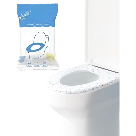 Einweg-Toilettensitzbezüge – 10er-Pack – Antibakterieller Kunststoff – Wasserdicht – Für Reisen, Camping, Hotel, öffentliche Orte – 40 x 48 cm