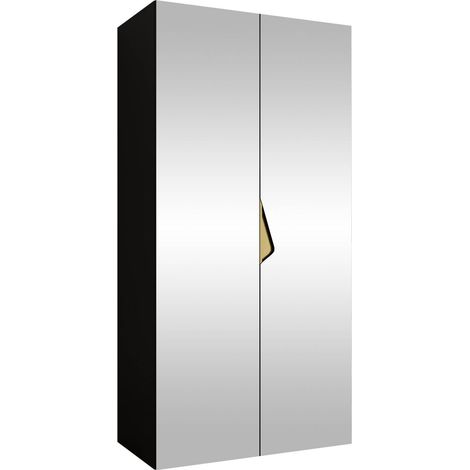 Armoire Hartford 628, Noir, 202x100x52cm, Portes d'armoire: Avec des charnières, Nombre d'étagères: 0 (1/5)