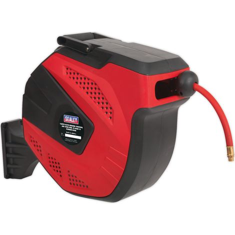Sealey 15m Auto-Rewind Control Rubber Air Hose Reel 10mm ID SA822