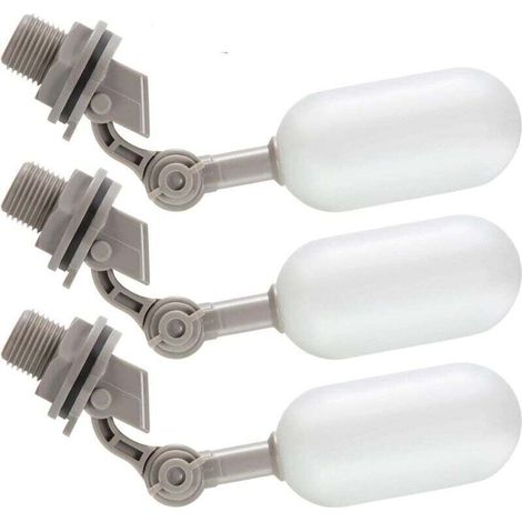 Juego de 3 válvulas de flotador de 1/2 pulgada con brazo ajustable para bebederos de ganado, acuarios y acuicultura - KZQ