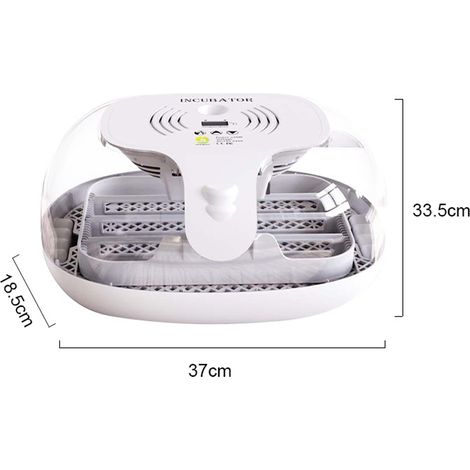 Incubateur à œufs avec retournement automatique, témoin lumineux LED, couvercle transparent, facile à nettoyer, capacité de 16 œufs. Convient aux volailles, cailles et poules. Accessoires d'incubation (1/5)
