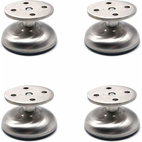 Lot de 4 pieds de meubles réglables, 3.8 cm de long, très épais, fabriqués en acier inoxydable, pieds de support de meuble de canapé, pieds de support d'armoire de salle de bain (1/4)