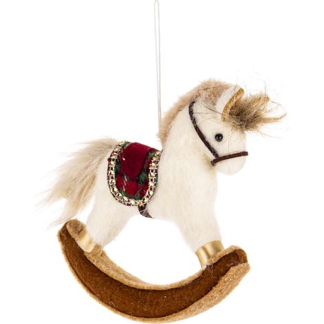 Pendentif sapin de Noël, plastique beige, 15 x 16 x 3,5 cm (1/3)
