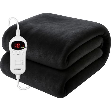 Monzana Heizdecke 180x130cm 10 Heizstufen Timer Abschaltautomatik Wärmeunterbett Wärmedecke Kuscheldecke Bett (1/5)