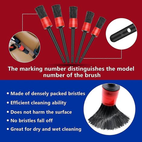 Kit de nettoyage automobile 14 pièces avec brosses de détail, chiffons en microfibre et accessoires de nettoyage (1/4)