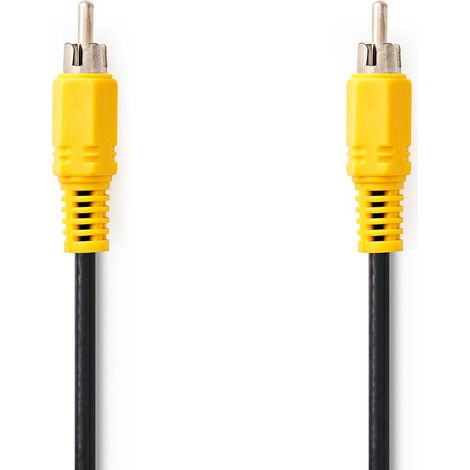 Cable de video compuesto rca hane rca hane niquelado 480p 200 metros redondo pvc negro etiqueta