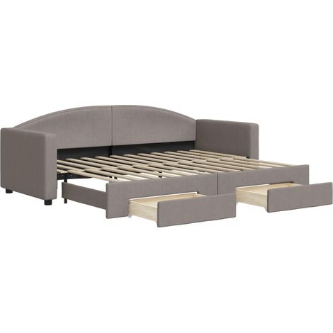 Maison Exclusive - Tagesbett Ausziehbar mit Schubladen Taupe 80x2