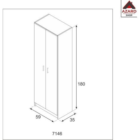 1PZ KIT ARMADIO 2 ANTE 7 RIPIANI MULTIUSO 59X37XH180 CM (1/2)
