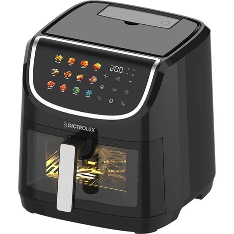 TrAdE Shop Traesio - Friggitrice Ad Aria 8lt 2200w Funzione Vapore Grill Con Luce Display Led Doppia Resistenza - (1/3)