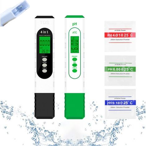 pH Meter, pH Tester 0.01, High Precision Electronic pH Meter, With Automatic Temperature Compensation Function, Suitable for Domestic Drinking Water, Aquaculture, Swimming Pools and Spas