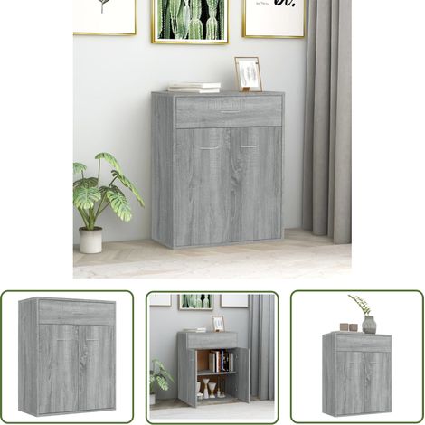 Furniture Limited - Buffet Sonoma gris 60x30x75 cm Bois d'ingénie (1/5)
