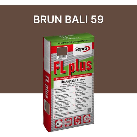 Joint carrelage intérieur et extérieur - 2 à 20 mm - Brun bali 59 - Sopro FL plus - 15 kg