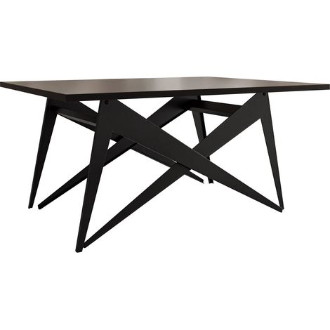 Mesa de centro convertible Oswego 150, Negro, 45x70x90cm, Diámetro: 0, Aglomerado laminado, Angular