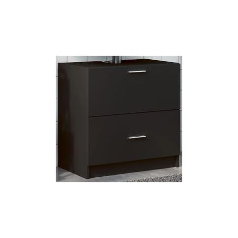 Armoire d'évier noir 59x37x59 bois d'ingénierie (1/5)
