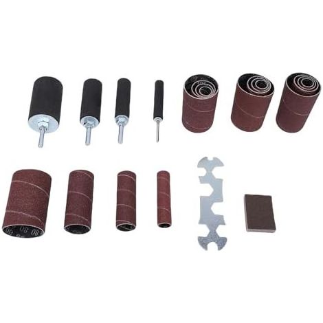 Kit de Tambour Ponçage, Tambours en Caoutchouc et Acier Inoxydable avec Manchons Alumine pour Perceuses Outils Rotatifs, 1/2 Po, 3/4 1 - (1/5)