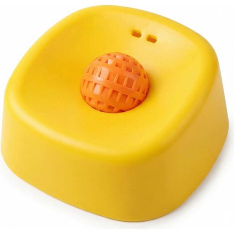 Jouet à lécher pour chien avec balle rotative, bol à lécher pour chien et chat, antidérapant, matériau PP, 16 x 5,8 cm (jaune) (1/5)