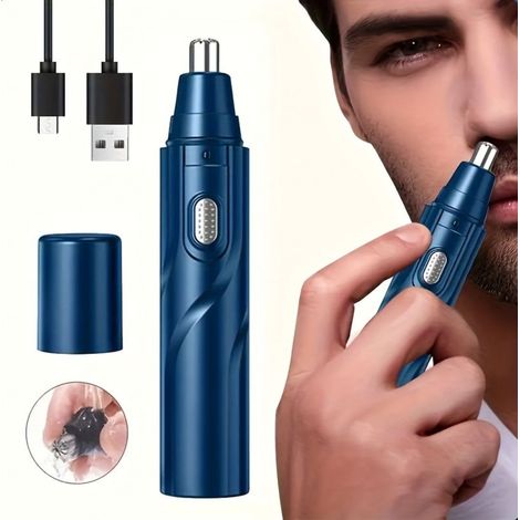 Tondeuse à poils de nez et d'oreilles pour hommes, rechargeable par USB, électrique (1/5)
