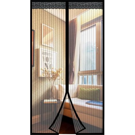 Moustiquaire porte Magnétique, T-Audace Moustiquaire à Fermeture Aimantée Moustiquaire porte Fenetre Rideau 90x210cm Maille Fine avec Rubans Adhésifs Facile à installer pour Couloirs Portes Patio - No (1/5)