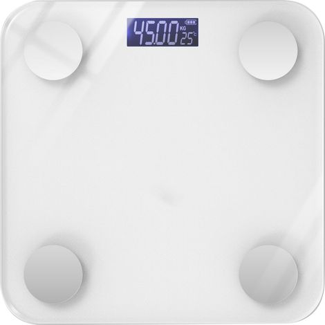 Balance électronique intelligente Bluetooth pour peser et mesurer la masse grasse des hommes et des femmes (batterie intégrée)