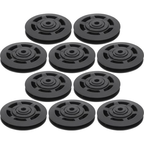 Lot de 10 poulies de rechange universelles à roulement en nylon de 95 mm pour équipements de fitness et de musculation. (1/5)