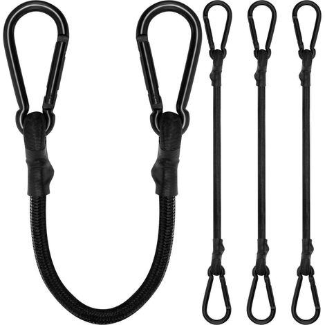Spanngummi mit Karabiner 50cm, 4er Set, Schwarz (1/5)