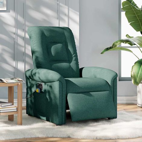 Maison Exclusive - Massagesessel Elektrisch Dunkelgrün Stoff