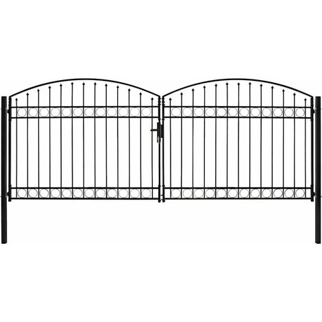 vidaXL Portail de clôture ASSEN à double porte avec arc en acier 400x175 cm (1/5)