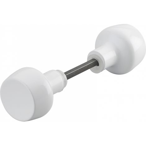 Thirard – Boutons Horga pour porte – Carré 6mm – Portée 1 – Finition laquée blanche – Pour bois dur et teck (1/3)