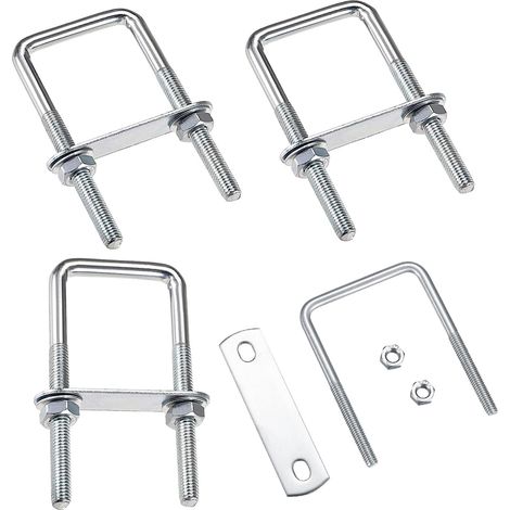 4 Pièces M8 en U Quincaillerie, Boulon U 304 Acier Inoxydable Avec Écrou Plaques Rondelle, U-Bolts, U-Boulon, Serrage Fixation Pour Tuyaux (40 x 100mm) (1/5)