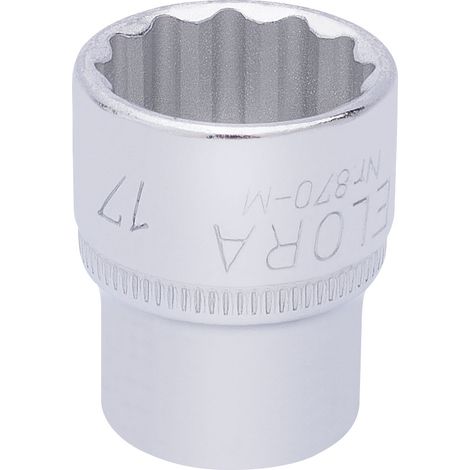 Draper 17mm Bi-Hexagon Socket for 3/8" Drive – Metric Square Drive Socket, Model 25937 (1/5)
