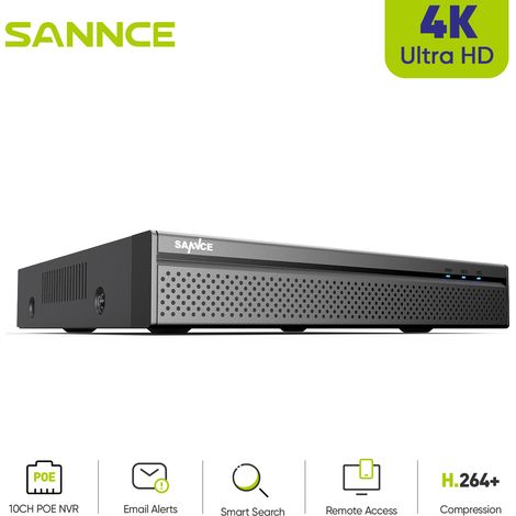 SANNCE NVR PoE de sécurité 4K 8 canaux H.265+ avec détection humaine et compatible ONVIF (1/5)