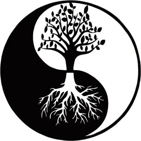 Lntyq Décoration Murale Métal - Arbre de Vie - Yin Yang Décoration Murale Métal 3030 cm noir (1/5)