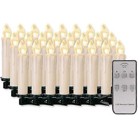 20 pcs lumières LED, guirlandes lumineuses LED, bougies sans fil dimmables, lumières de Noël sans flamme (1/4)