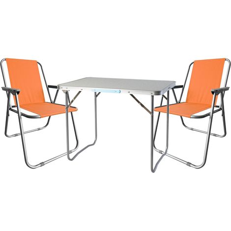 3-teiliges Campingmöbel Set 70x50xH59cm-MMC330870+2xMMCS1005-Orange (1/4)