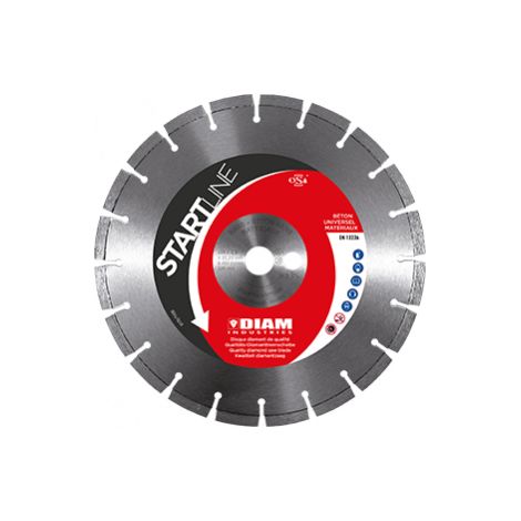 Disque diamant Ø125 mm/22.23 pour béton armé pierre brique parpaing - DIAM INDUSTRIES - BS60125/22 (1/4)