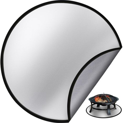 Tapis Ignifuge - Rond 120 cm - Pour Barbecue Brasero Foyer Extérieur - Protection Sol Terrasse Pelouse - 1 Pièce