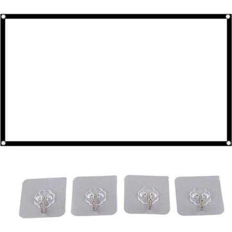 Écran de Projection Portable HD 16:9, 60 Pouces, en Polyester Pliable pour Maison et Bureau