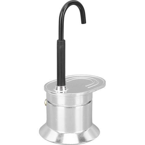 Cafetière italienne Moka à un seul tube, d'une capacité de 1 tasse et 50 ml, avec bec verseur en aluminium. Idéale pour les événements en plein air et les voyages. (1/5)
