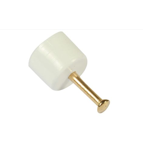 8 PEZZI - SUPPORTO REGGIPIANO ROTONDO 11MM COMPLETO DI CHIODO - IN PLASTICA BIANCA