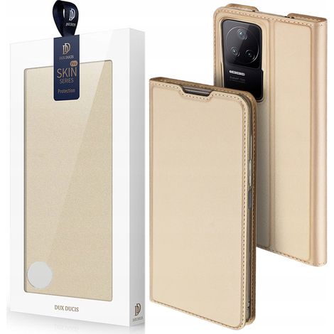 Custodia Dux Ducis Skin Pro con chiusura a libro per Xiaomi Poco F4 5G, colore oro. (1/5)