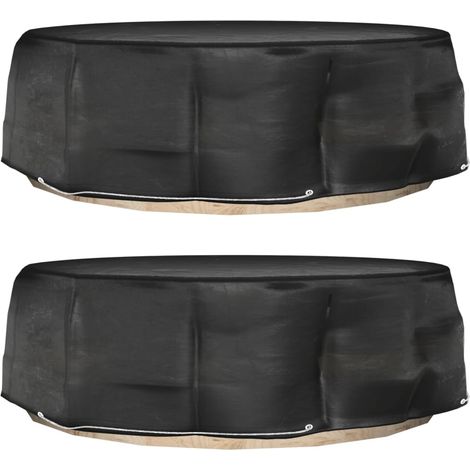 Abdeckungen für Lounge-Insel 2 Stk. 10 Ösen Ø236x67 cm Rund